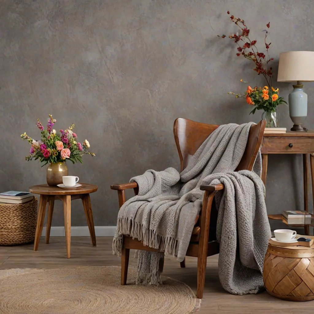 Szare ściany brązowe meble — jakie dodatki?