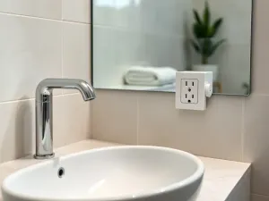 Gniazdka w łazience przy umywalce – gdzie je zamontować?