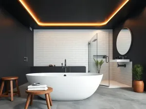 Czarny sufit w łazience – jak go zrobić i oświetlić?
