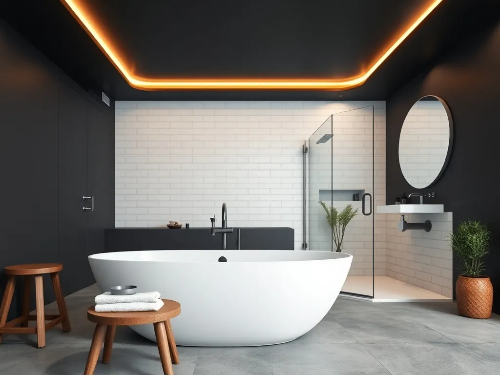 Czarny sufit w łazience – jak go zrobić i oświetlić?