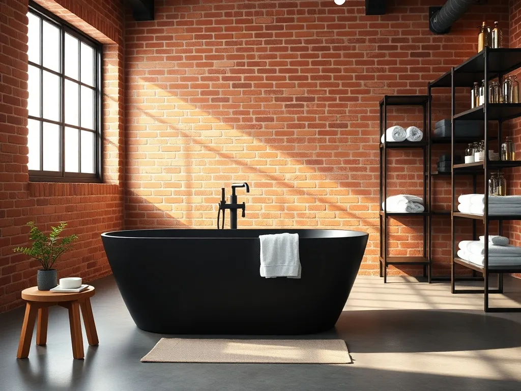 Łazienka loft z cegłą – pomysły na aranżację